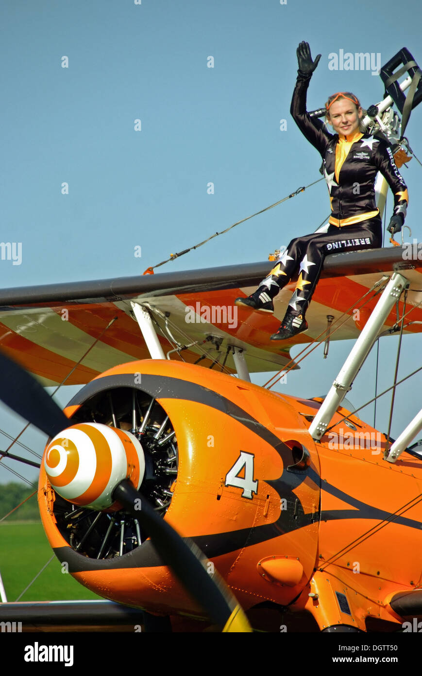 Les marcheurs de l'équipe de voltige aile Breitling à Sywell Northamptonshire UK d'Aérodrome Banque D'Images