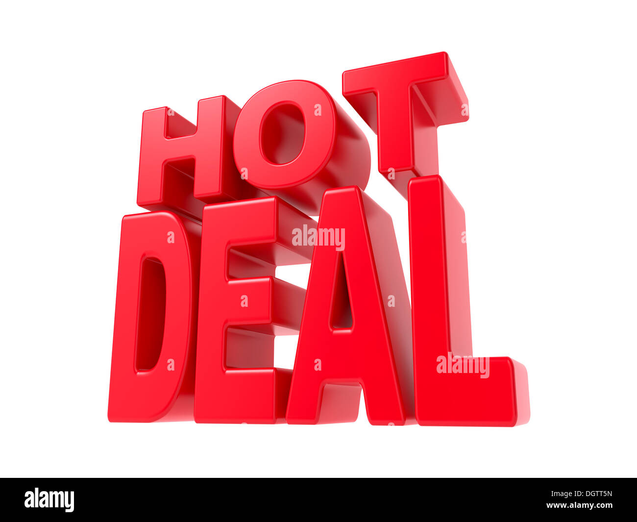 Hot Deal - Texte 3D rouge. Banque D'Images