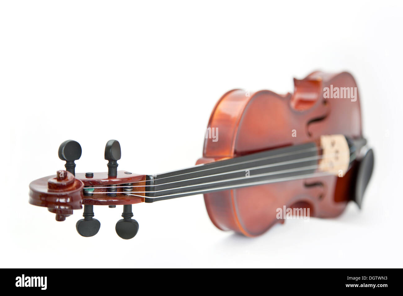 Violon isolé sur fond blanc Banque D'Images