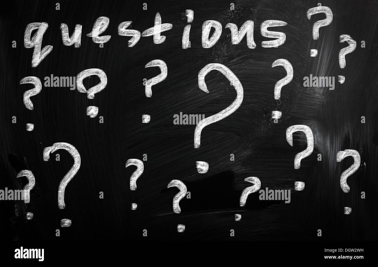 Question written on chalkboard Banque D'Images