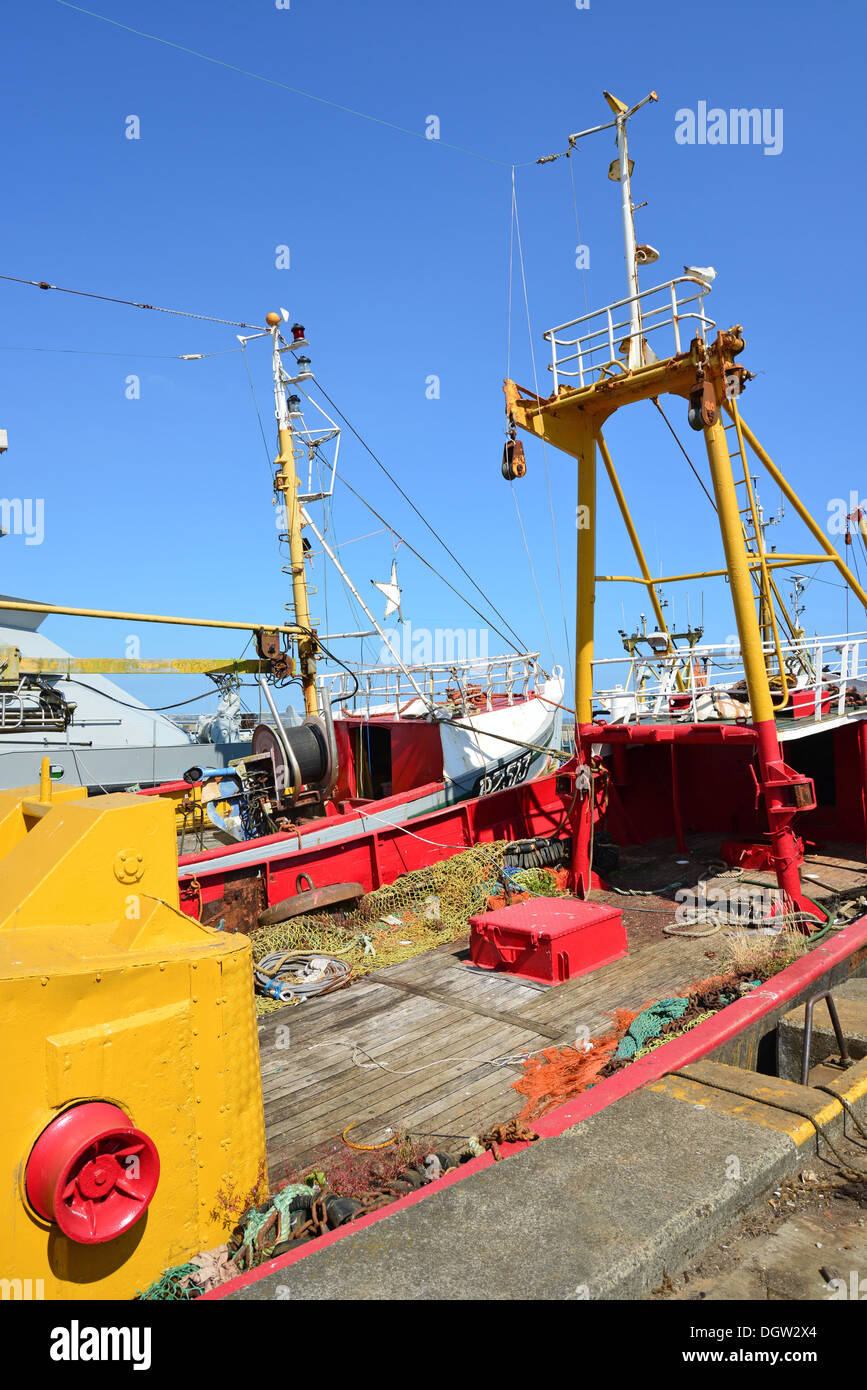 Bateaux de pêche dans le port de Newlyn, Newlyn, Cornwall, Angleterre, Royaume-Uni Banque D'Images