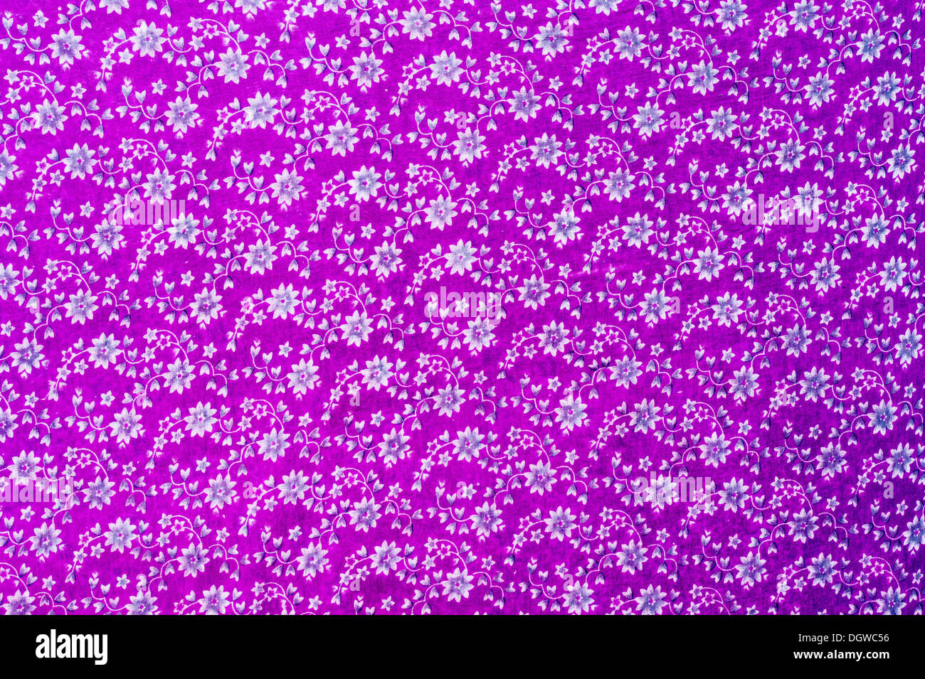 Les Indiens colorés motif floral violet sari Banque D'Images