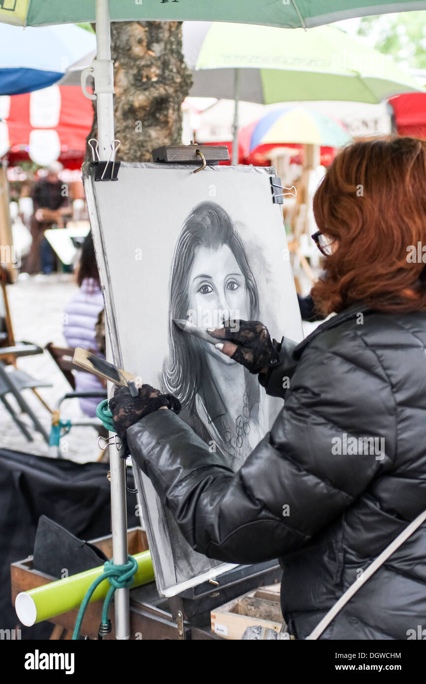 Place du Tertre, Montmartre Banque D'Images
