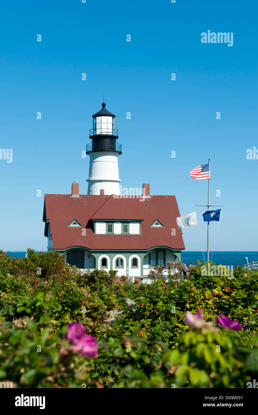 Leuchtturm, Portland Head Light, Cape Elizabeth, Portland, Maine, New England, USA, Amérique du Nord Banque D'Images