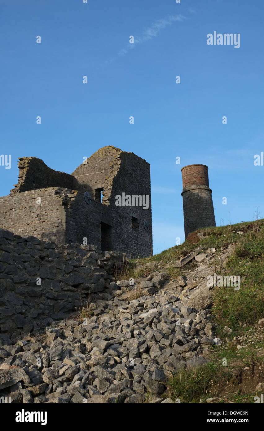 Ruines de Magpie, près de Sheldon, Peak District National Park, Angleterre, Royaume-Uni Banque D'Images