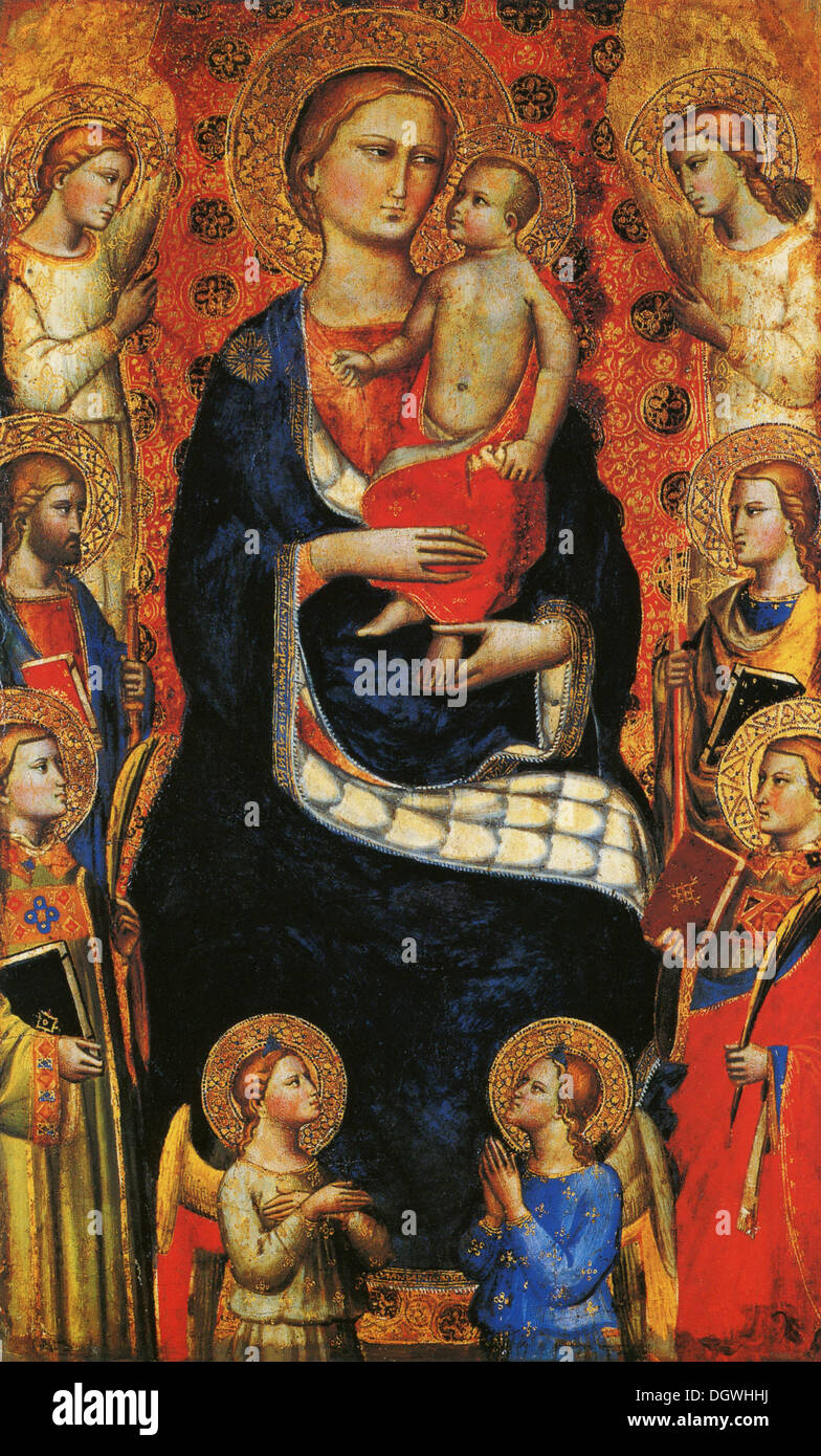 Vierge à l'enfant par le maître de l'Arte della lana, Florence, fin 14e - début 15e siècle Banque D'Images
