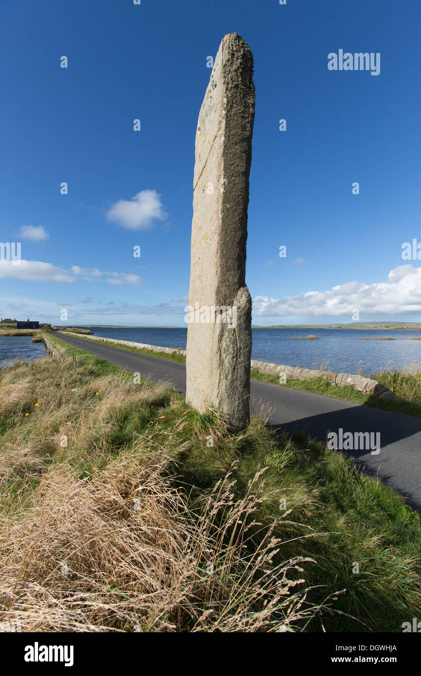 Des îles Orcades, en Écosse. Vue pittoresque de Watchstone au pont de Shetlands. Banque D'Images