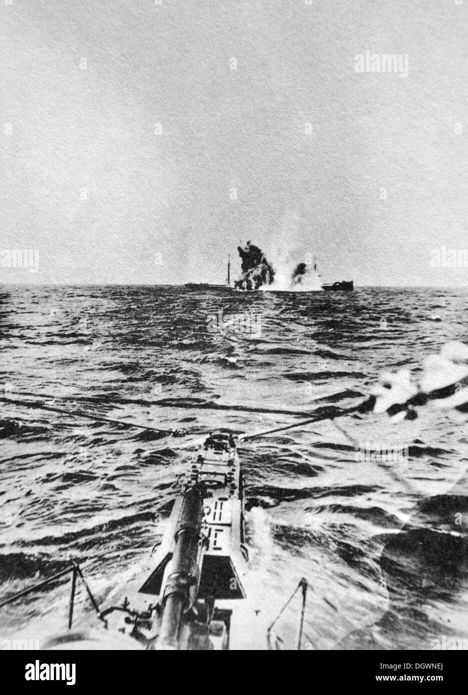Ancienne photo d'un U-boat allemand, la Première Guerre mondiale Banque D'Images
