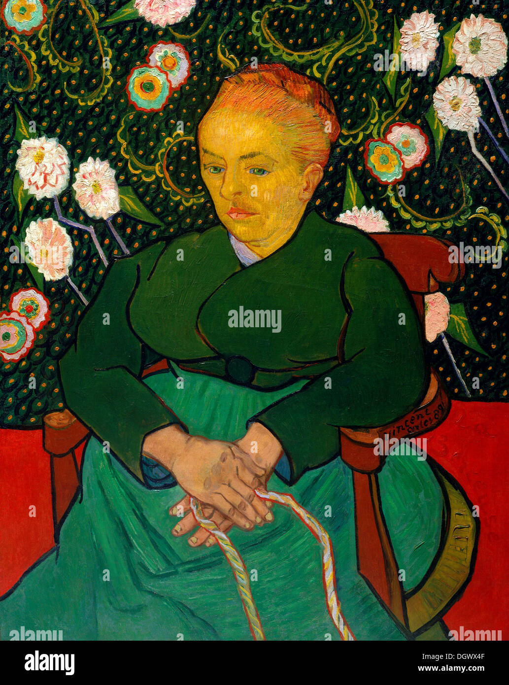La Berceuse (femme) un berceau à bascule de Vincent van Gogh 1889 Banque D'Images