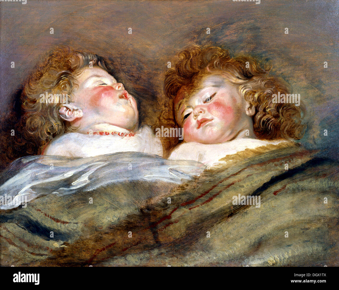 Deux enfants endormis - par Peter Paul Rubens, 1613 Banque D'Images