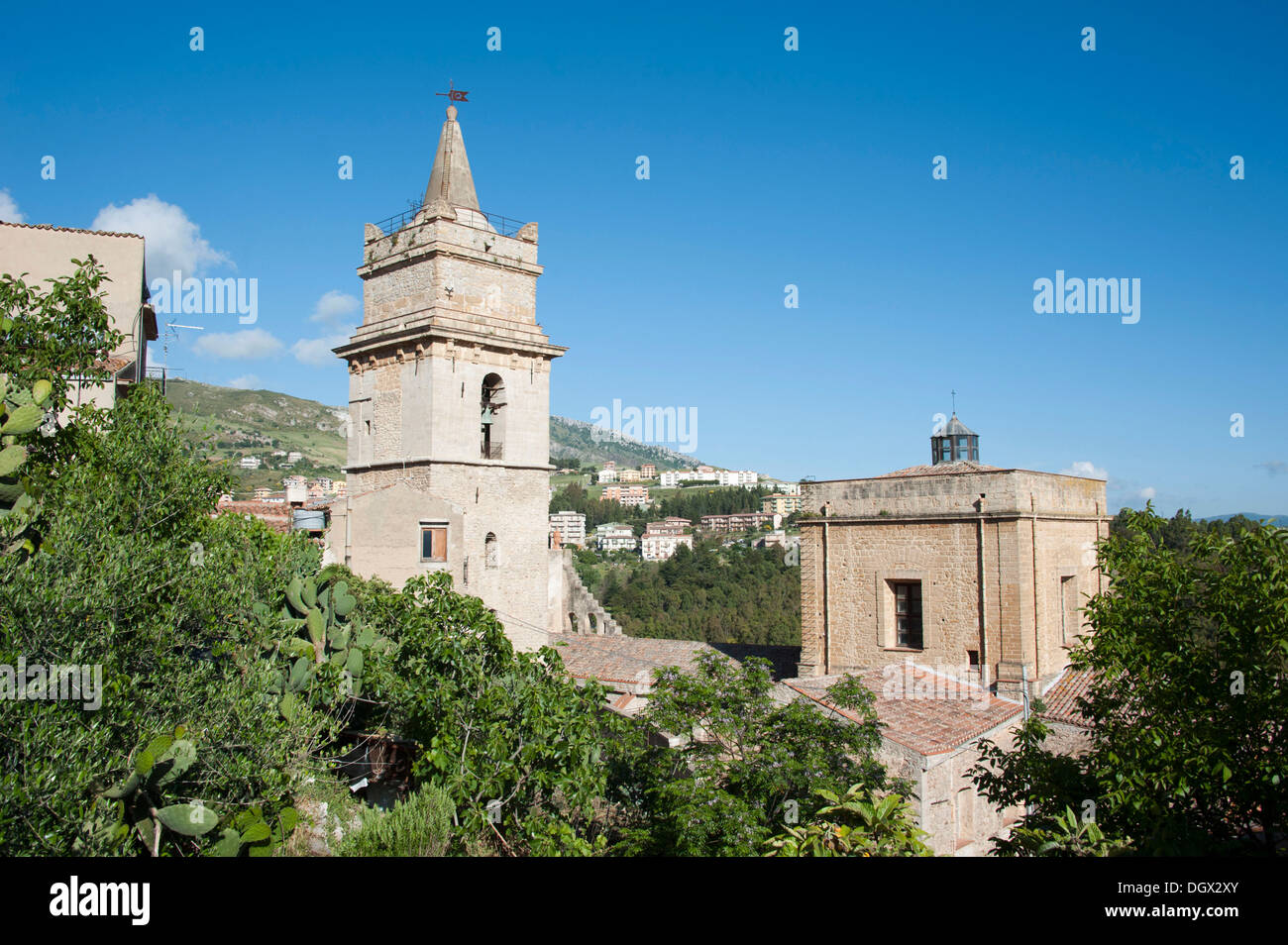 L'église Chiesa Madre di Caccamo, Caccamo, province de Palerme, Sicile, Italie, Europe Banque D'Images