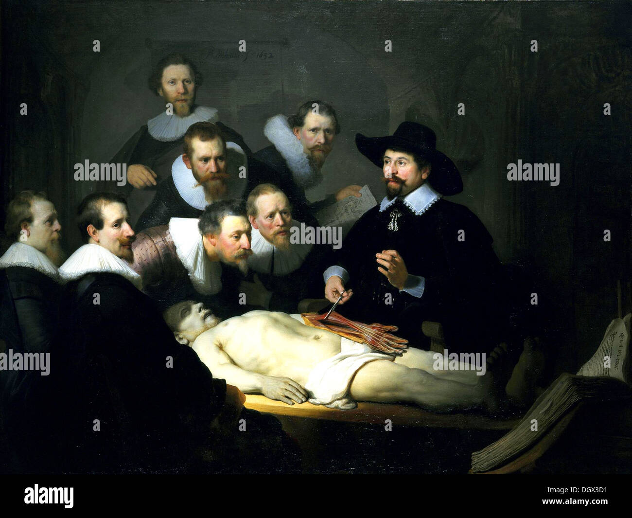 La leçon d'Anatomie du Dr Nicolaes Tulp - par Rembrandt van Rijn, 1632 Banque D'Images
