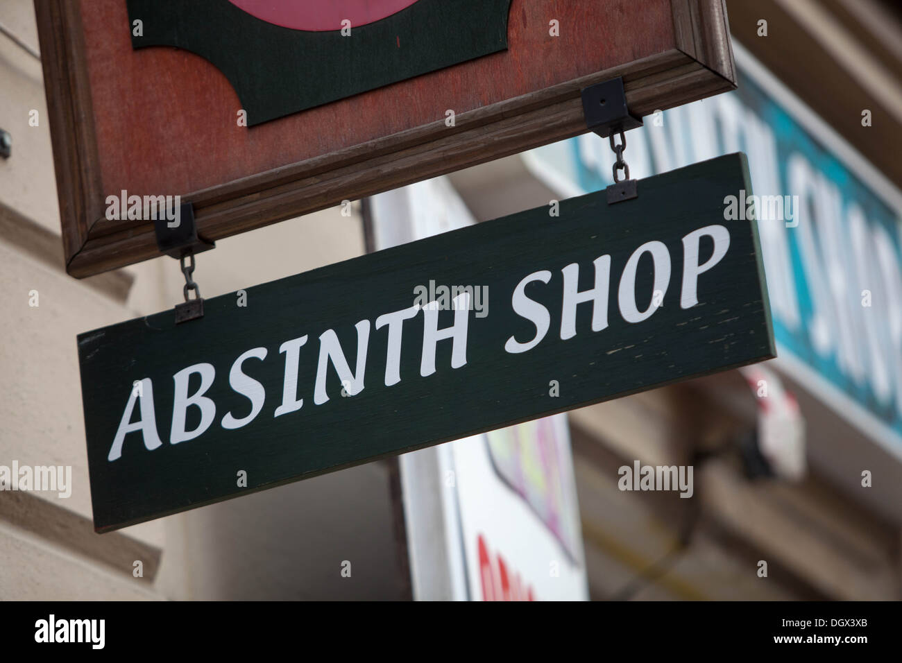 Absinthe shop Prague Czech Republic shop Banque D'Images