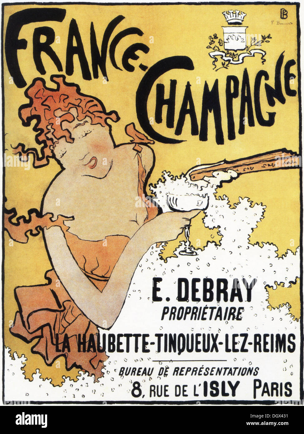 Pierre Bonnard France-Champagne - une affiche, 1891 - éditorial uniquement. Banque D'Images