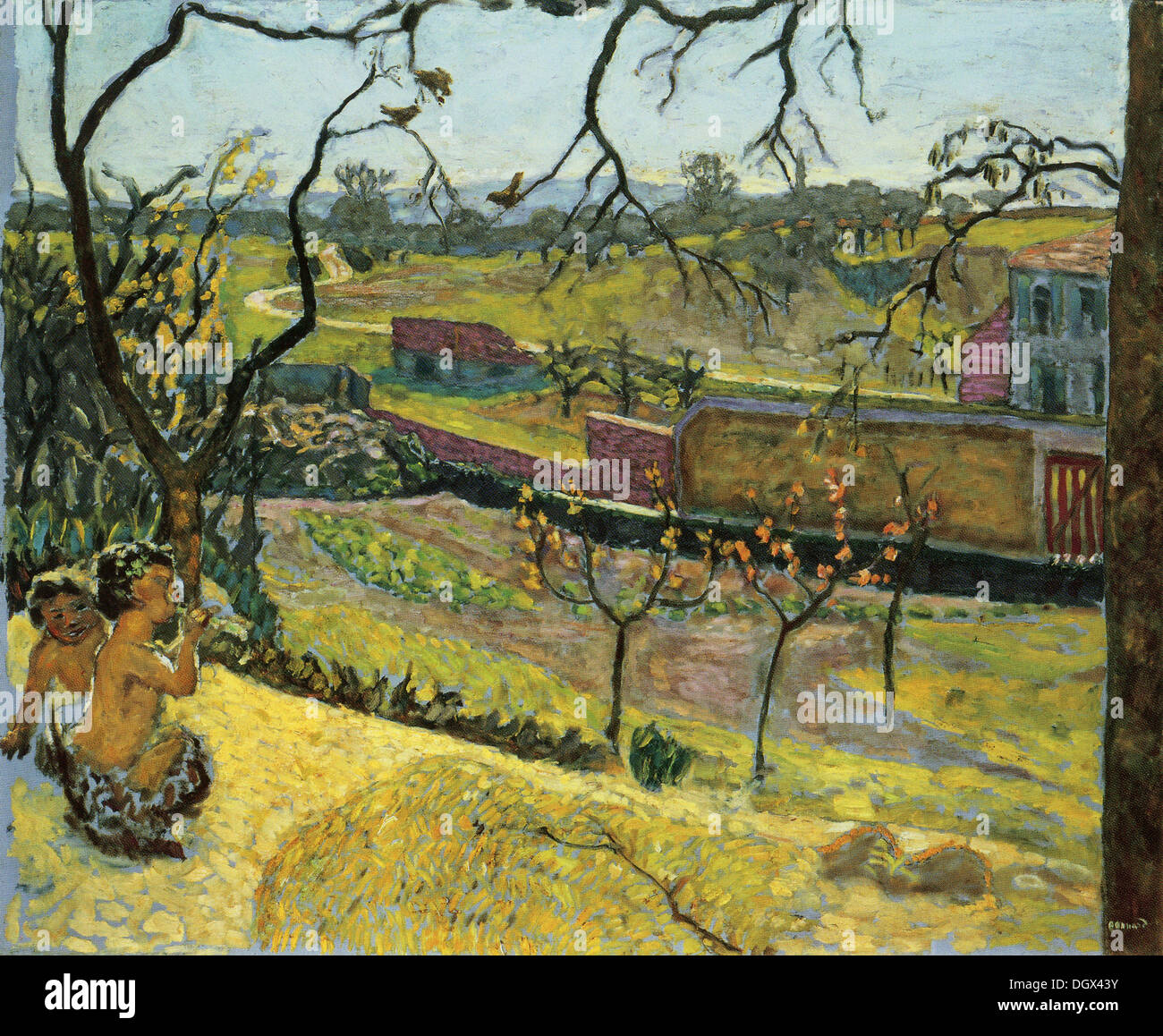 Pierre Bonnard、 La Prairie au Printemps Pierre Bonnard Print, La Sieste au jardin (circa 1900