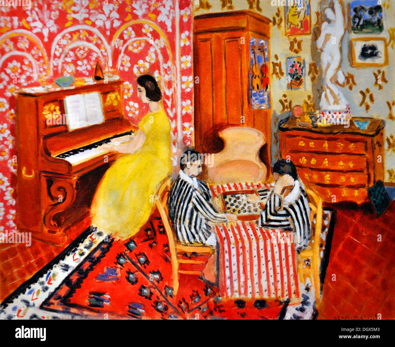 Pianiste et Checker - Les joueurs d'Henri Matisse, 1924 Banque D'Images