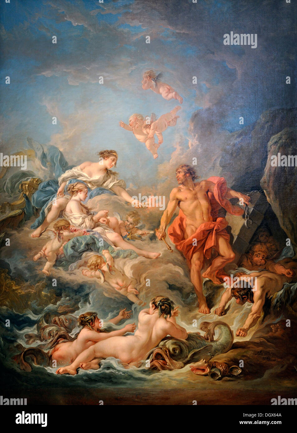 Demande Prix Juno pour libérer les vents d'Éole - par François Boucher, 1769 Banque D'Images