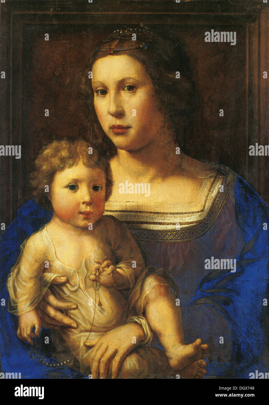 La Vierge et l'enfant - par Jan Gossaert, vers 1500 Banque D'Images