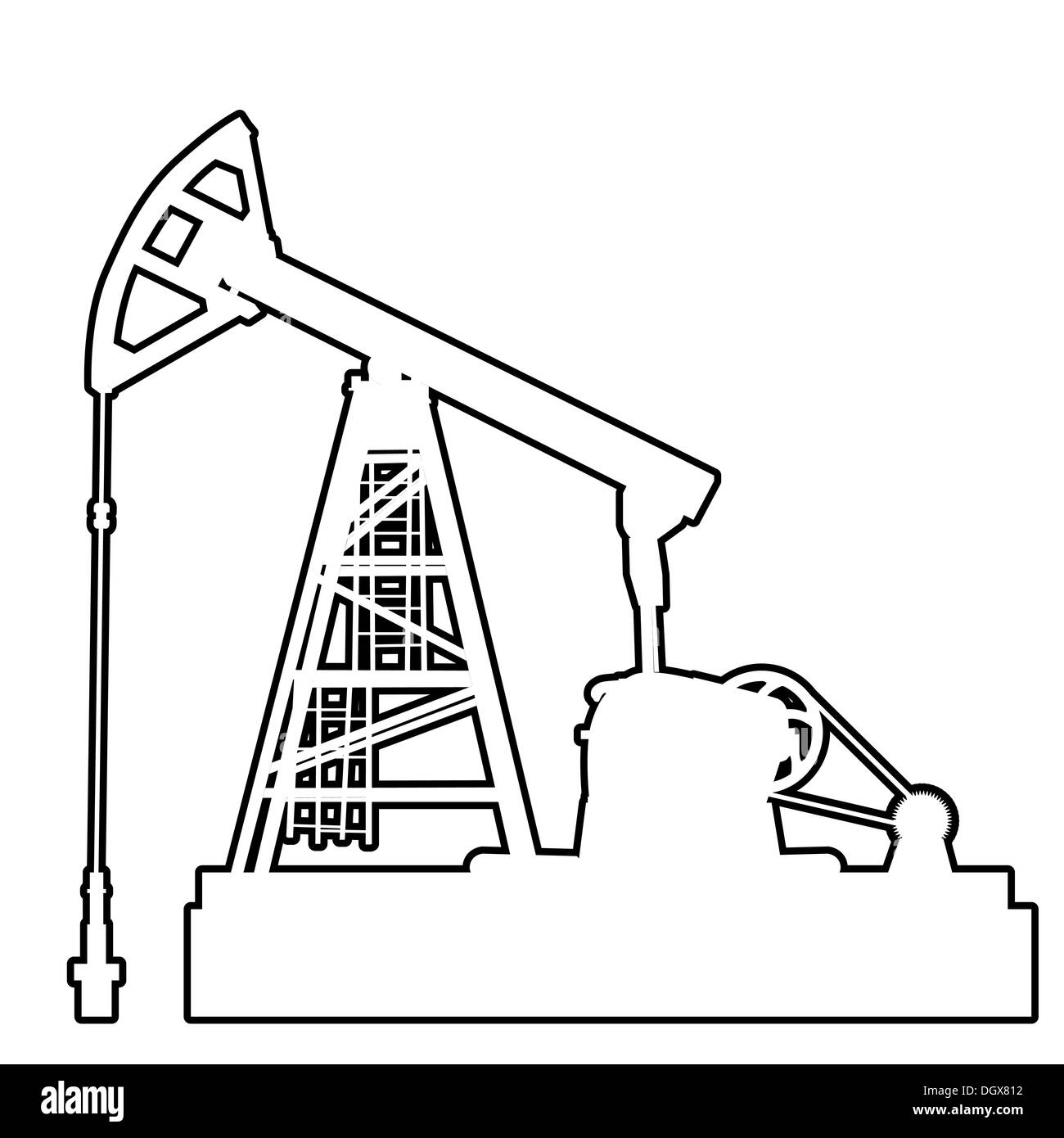 Pumpjack huile. Matériel pour l'industrie pétrolière. Banque D'Images