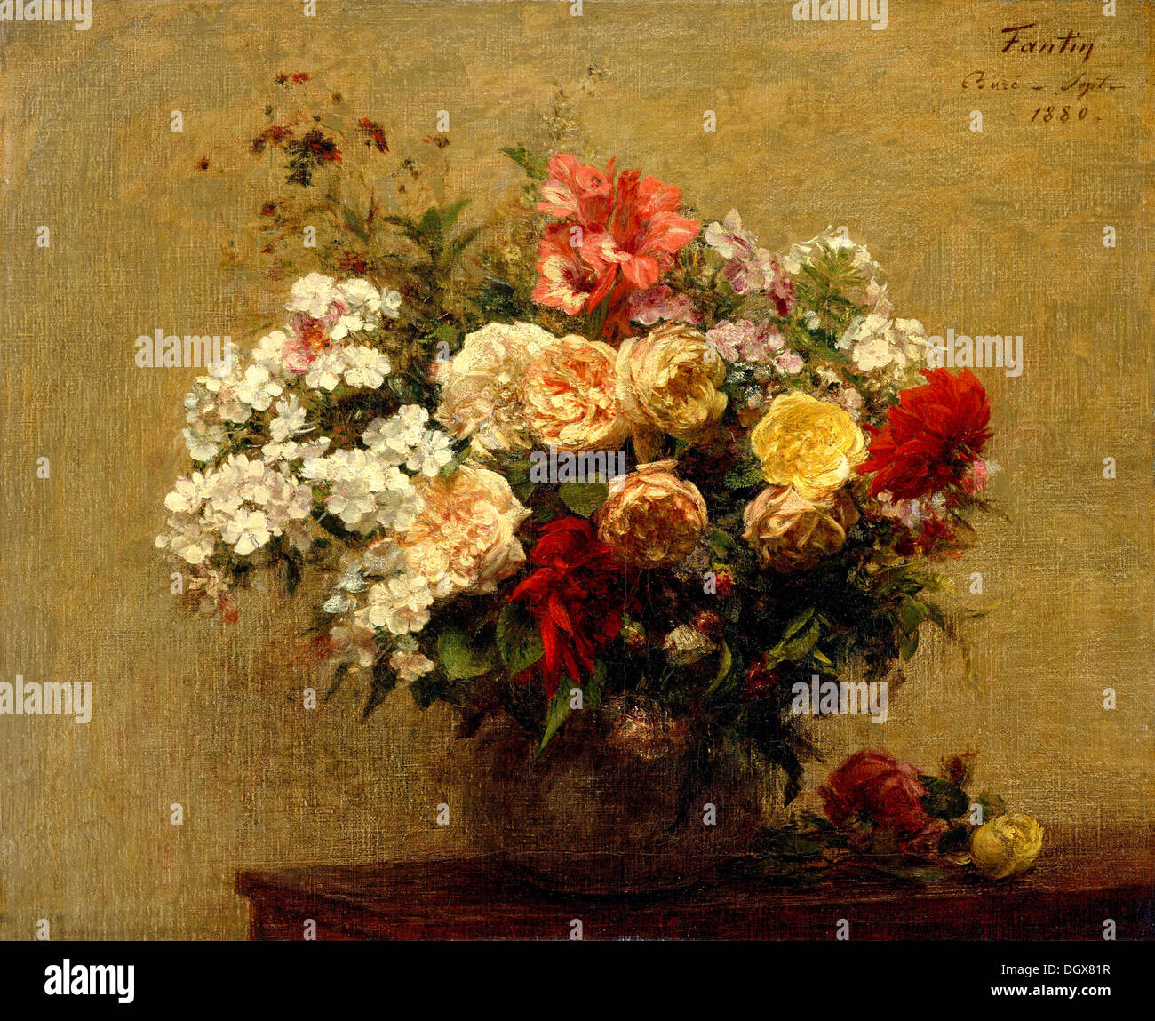 Fleurs d'été - par Henri Fantin-Latour, 1880 Banque D'Images