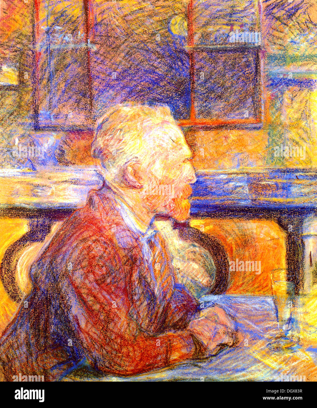 Portrait de Vincent van Gogh - par Henri de Toulouse-Lautrec, 1887 Banque D'Images