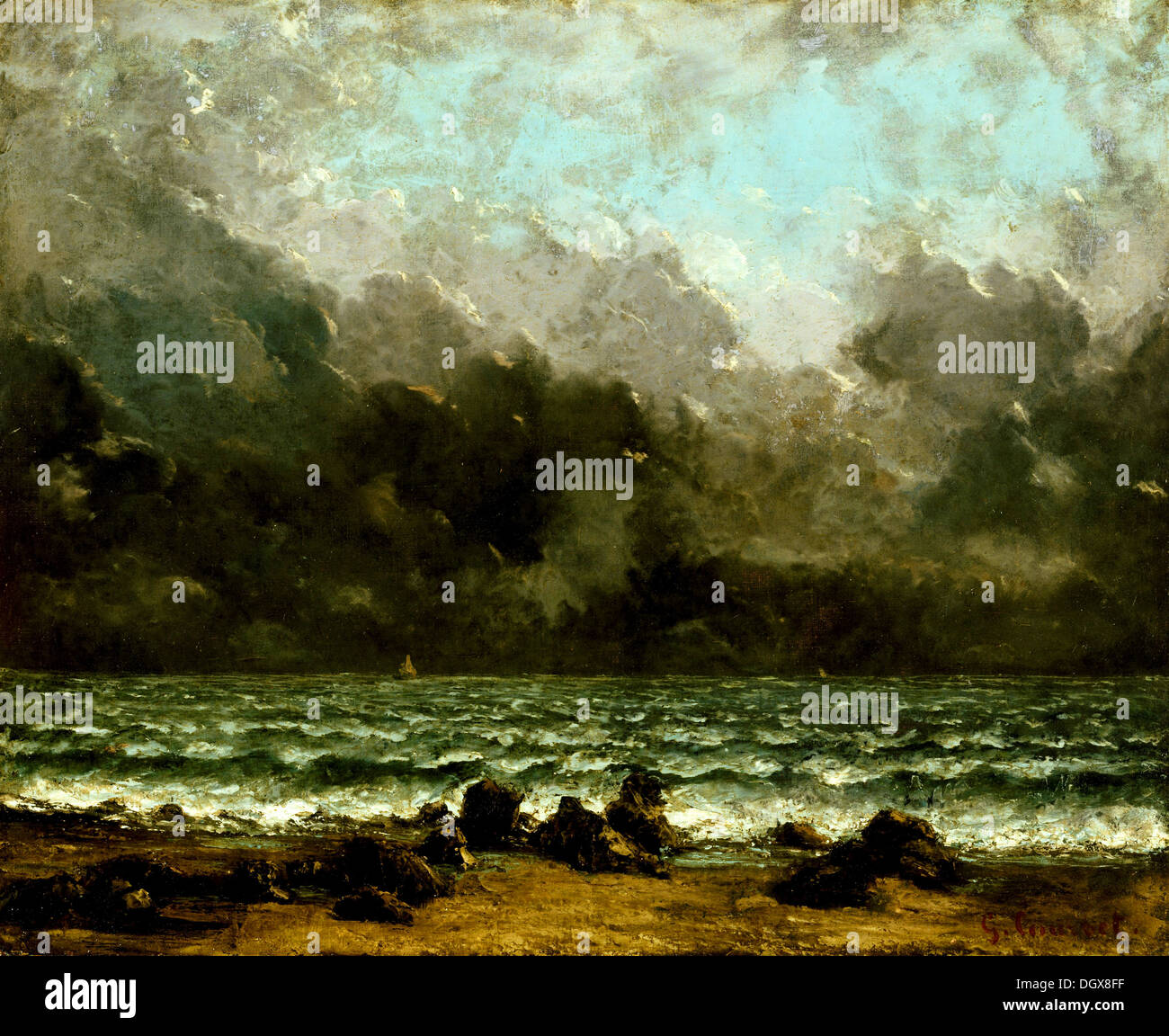 La mer - par Gustave Courbet, 1873 Banque D'Images