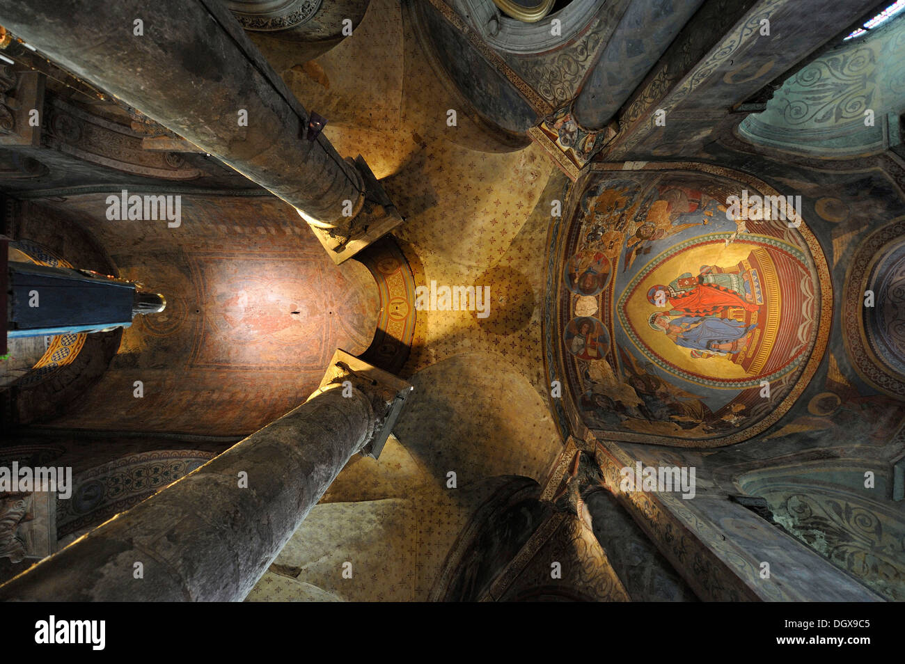 Plafond décoré, Notre-Dame-la-Grande, Poitiers, France Banque D'Images