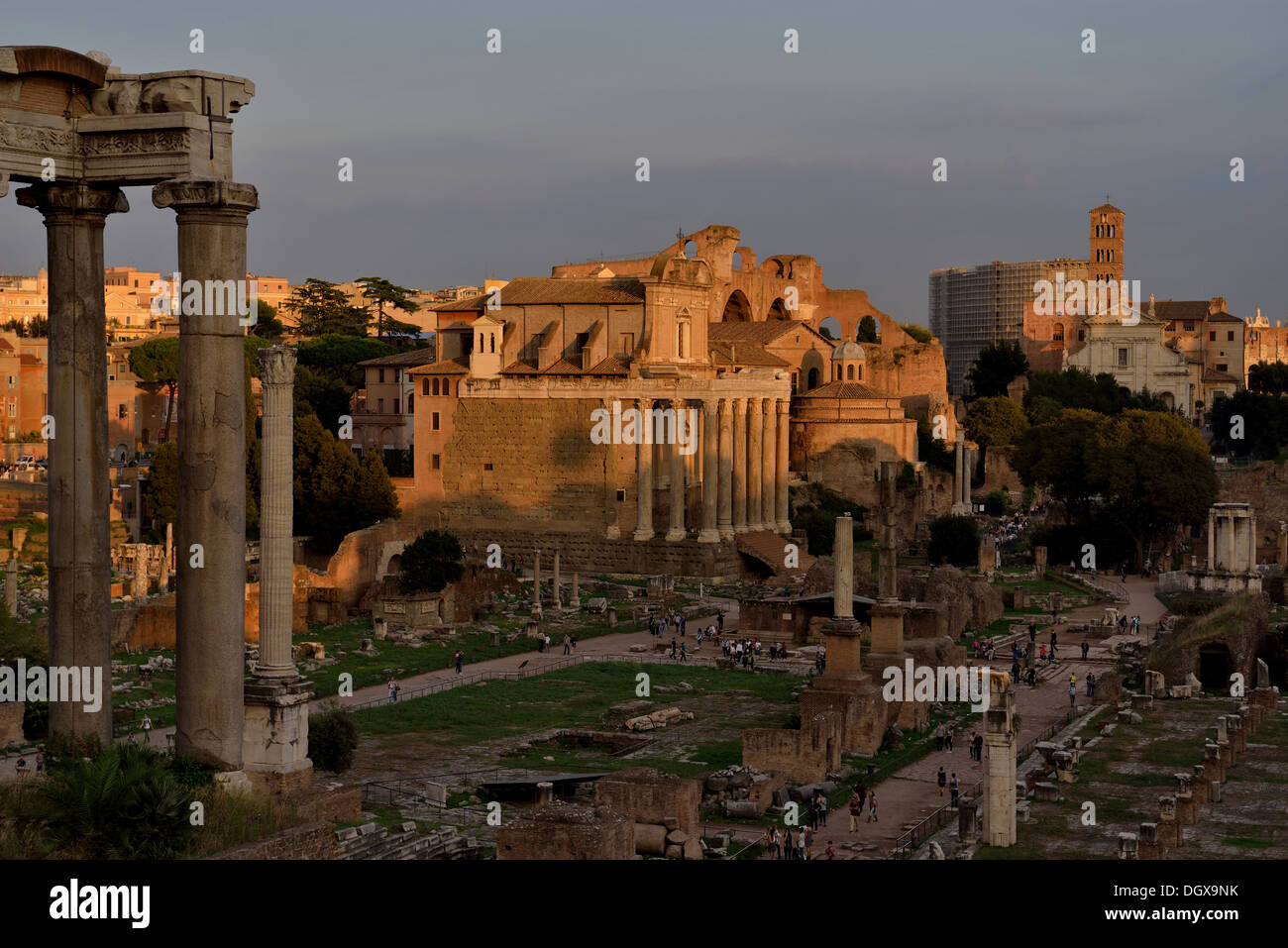 L'ancienne Rome, situé entre le Mont Palatin et le Capitole de la ville de Rome, Italie Banque D'Images