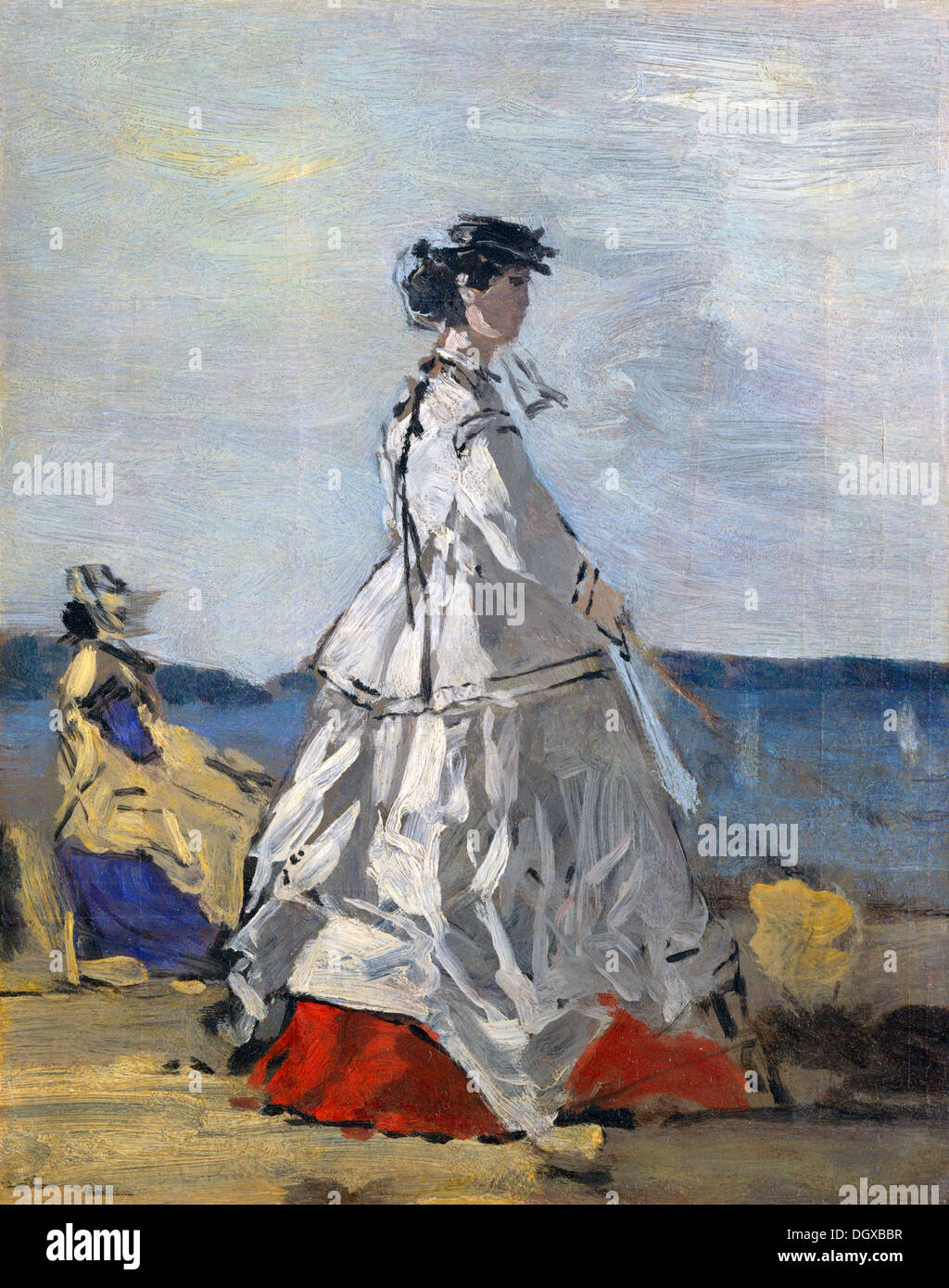 La princesse Pauline de Metternich sur la plage - Eugene Boudin, 1865 Banque D'Images