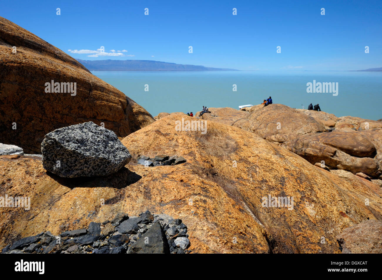 Smothed rochers à la fin d'un glacier, El Chalten, la Patagonie, les Andes, l'Argentine, l'Amérique du Sud Banque D'Images