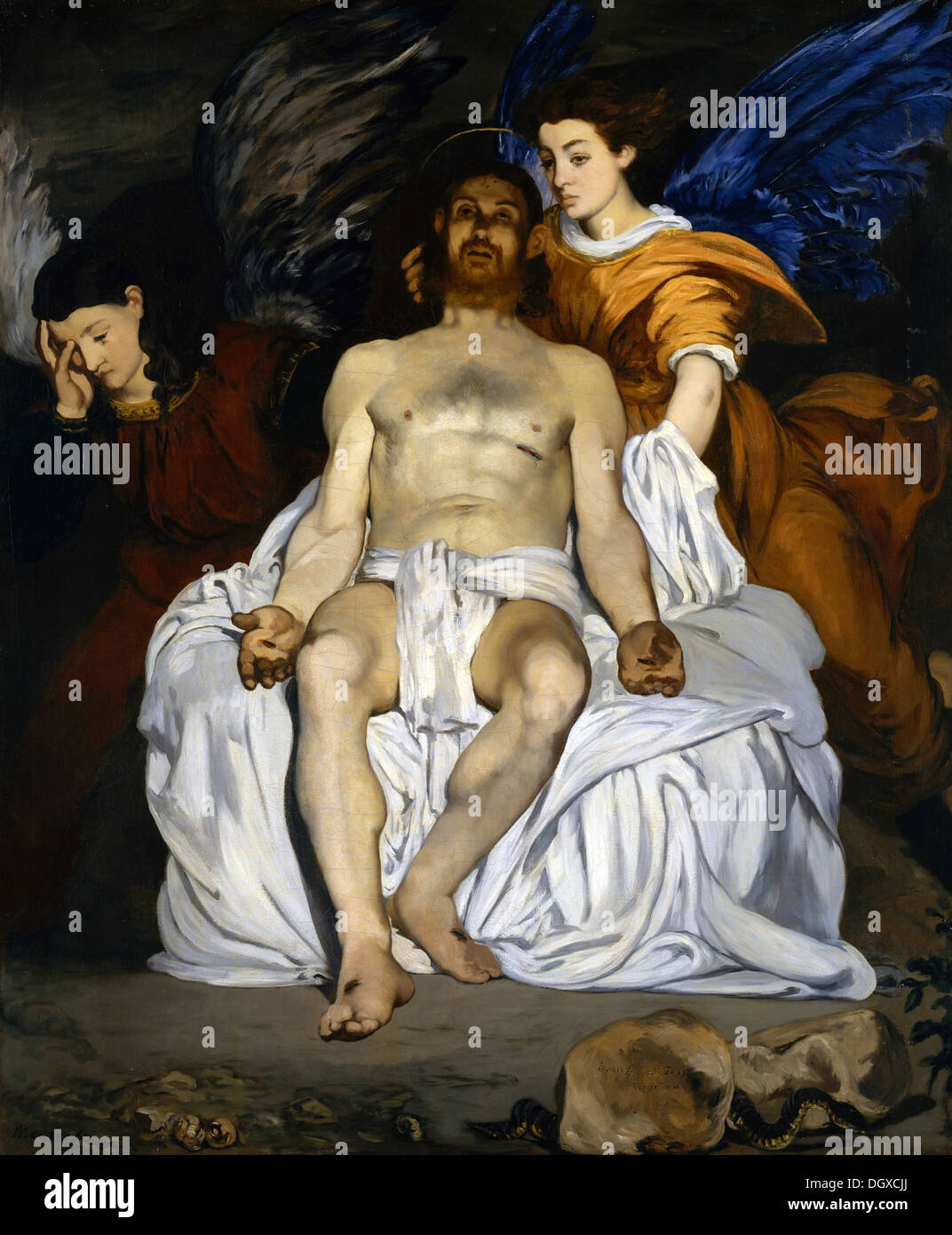 Le Christ mort avec des anges - par Édouard Manet, 1864 Banque D'Images