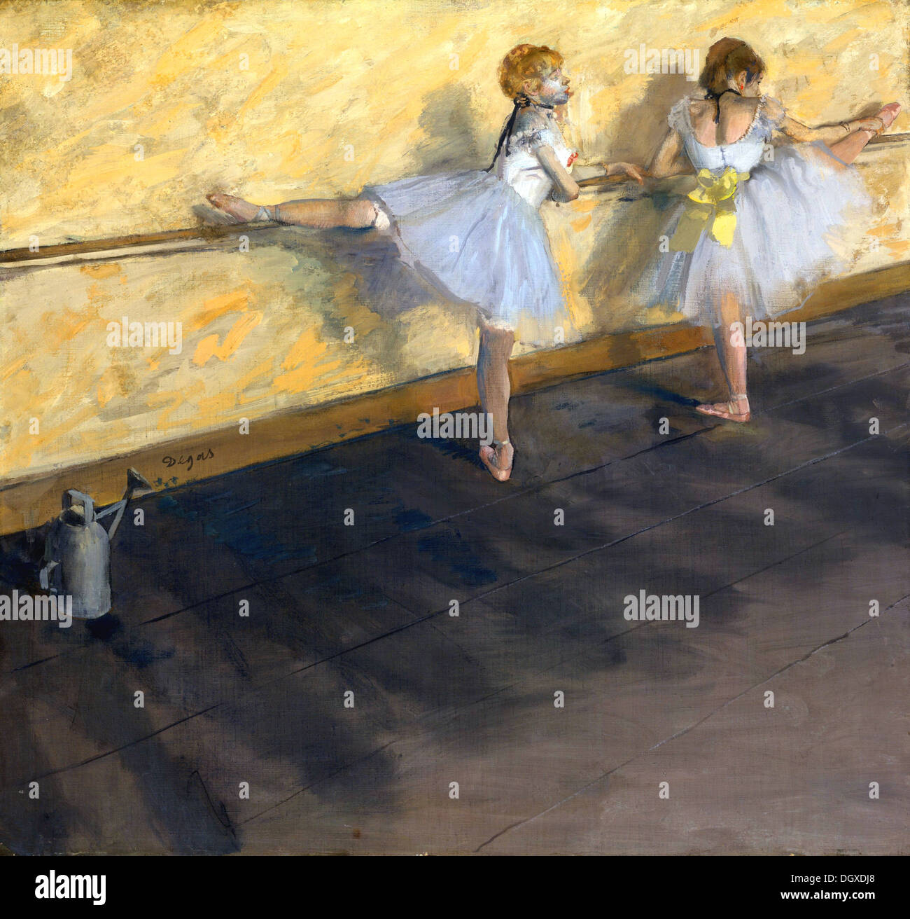 Danseurs pratiquant à la Barre - par Edgar Degas, 1877 Banque D'Images