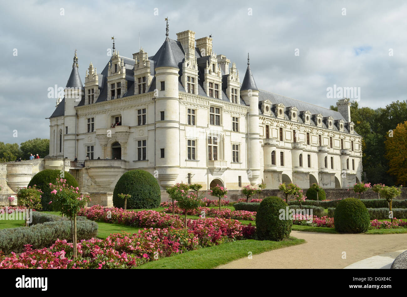 Château de Chenonceau et le jardin de la vallée de la Loire, France Banque D'Images