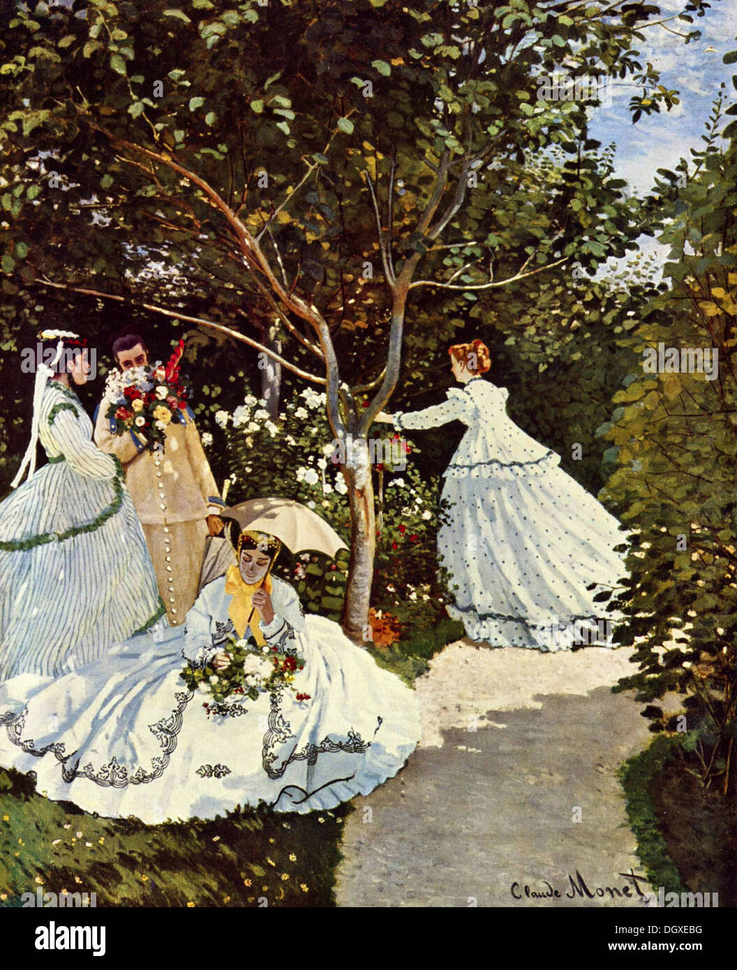 Femmes dans un jardin - par Claude Monet, 1866 Banque D'Images