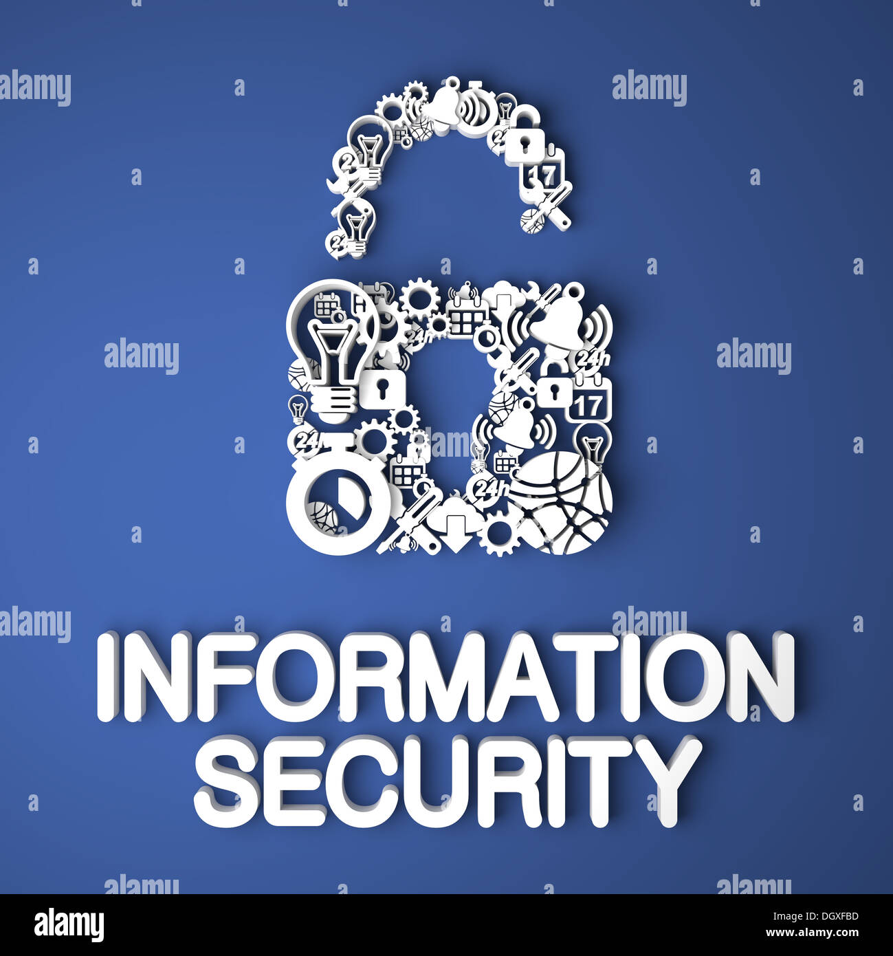 Concept de sécurité de l'information. Banque D'Images