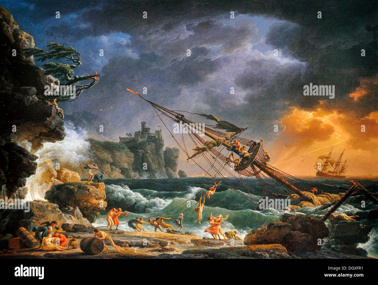 Le naufrage - par Claude-Joseph Vernet, 1772 Banque D'Images