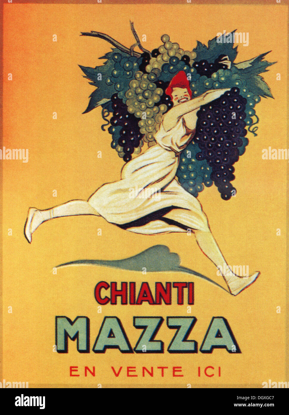 Vins de Chianti - Mazza, une affiche ancienne, années 20 - Editorial uniquement. Banque D'Images