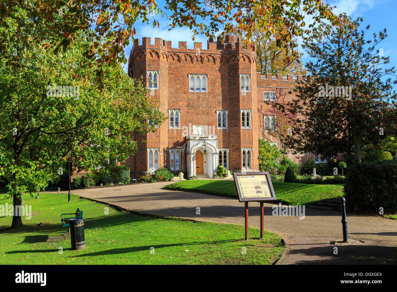 Parc du château de hertford Hertfordshire England uk go Banque D'Images