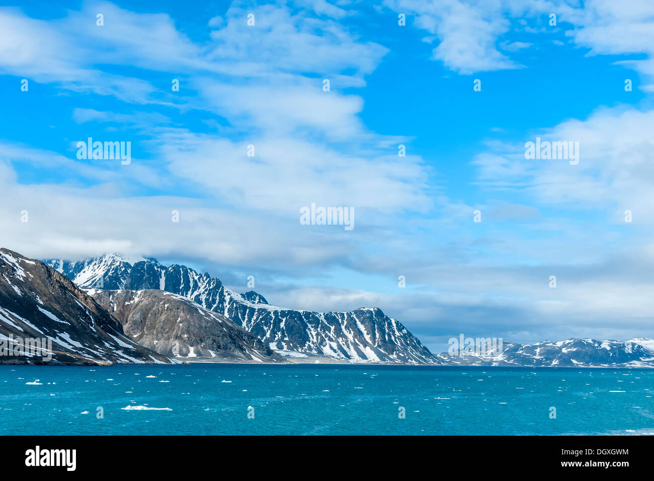 Smeerenburgfjorden, la côte ouest du Spitzberg, archipel du Svalbard, Norvège Banque D'Images