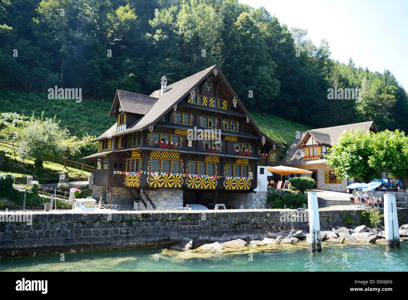 Industriel Treibhaus, ancien lieu de rencontre de l'ancienne Confédération Suisse après la fondation de la Suisse, Suisse, Europe, Treib Banque D'Images