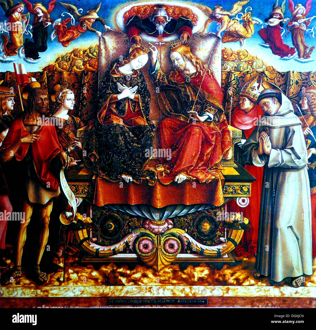 Couronnement de la Vierge - par Carlo Crivelli, 1493 Banque D'Images