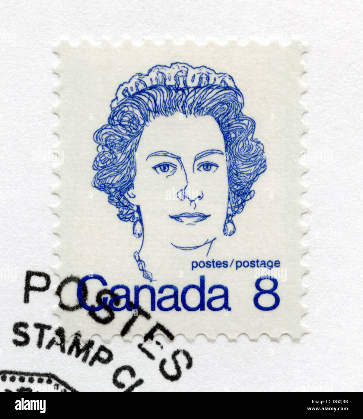 Des timbres du Canada représentant la reine Elizabeth II Banque D'Images