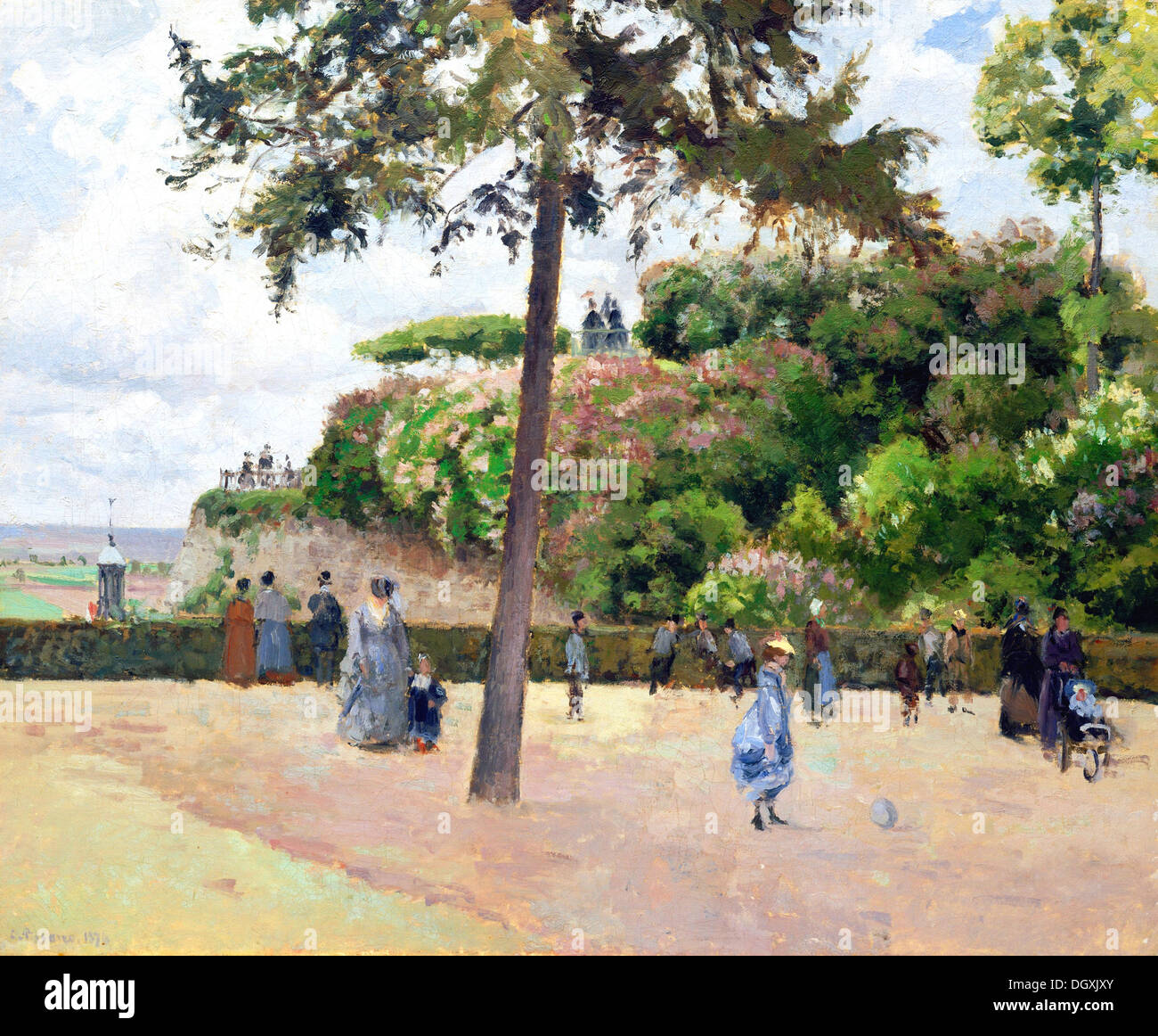 Le Jardin Public à Pontoise - par Camille Pissarro, 1874 Banque D'Images