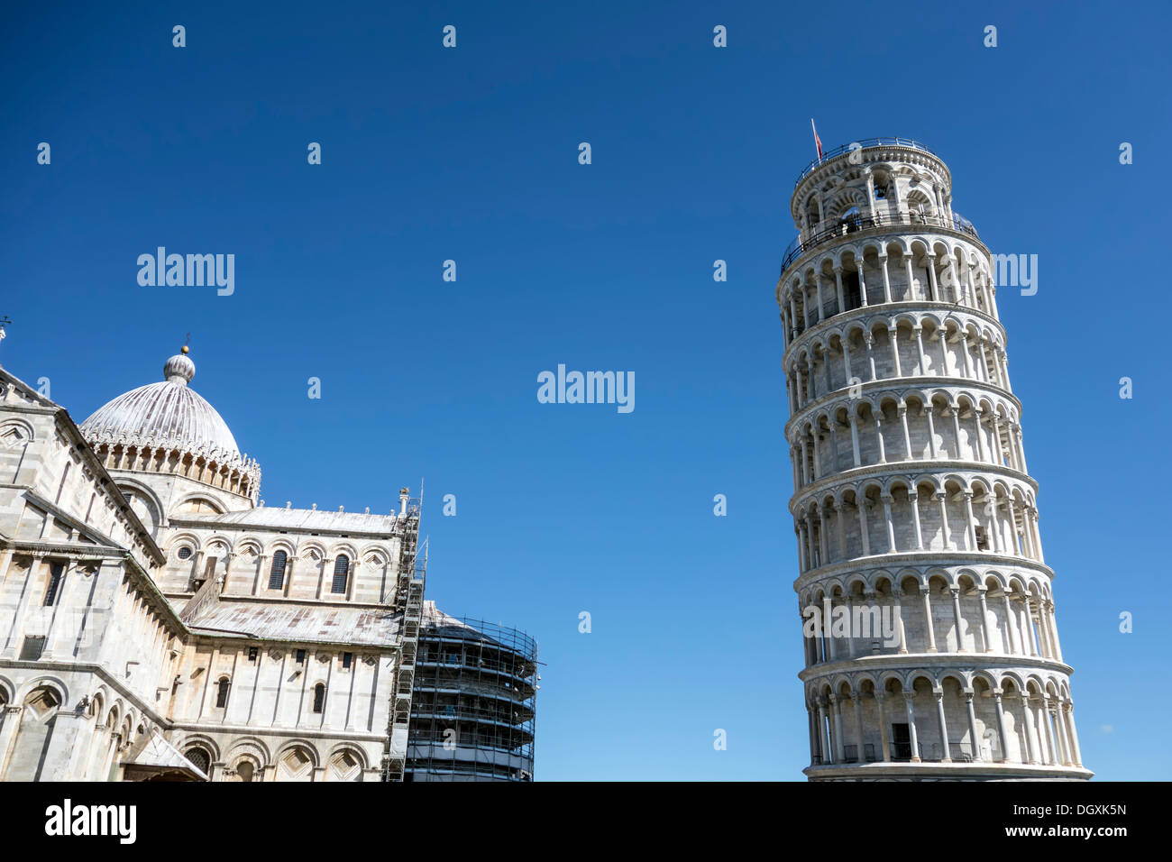 La tour penchée de Pise, Italie gros plan Banque D'Images