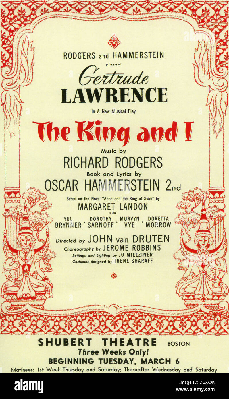 Le Roi et moi encore de vintage poster, 1951 - éditorial uniquement. Banque D'Images