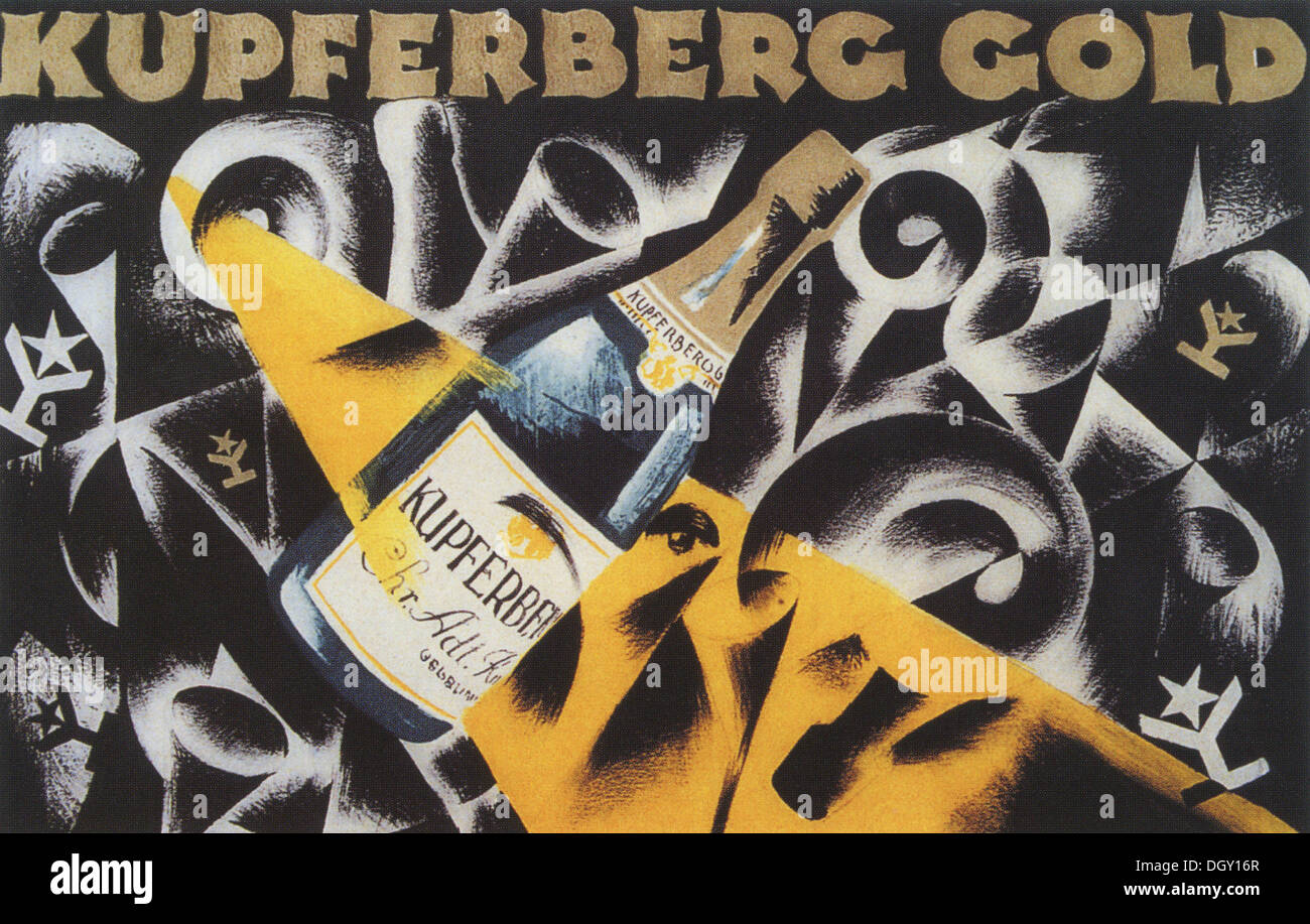 Or Kupferberg par Julius Gipkens - une affiche, 1913 - éditorial uniquement. Banque D'Images