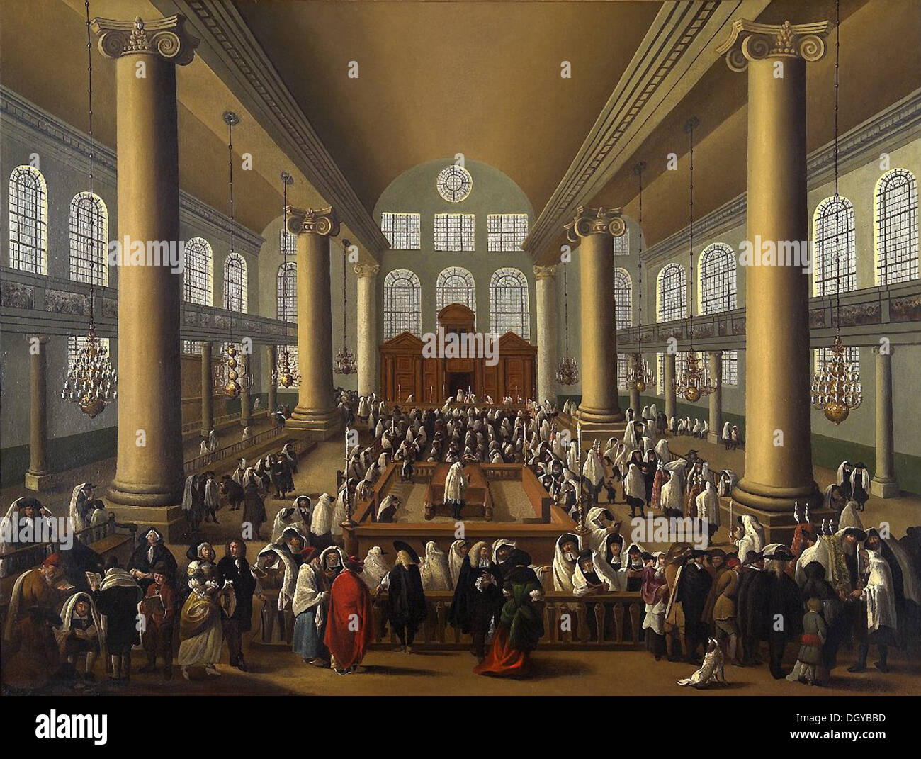 5662. La synagogue portugaise d'Amsterdam a été construit en 1675, la communauté séfarade d'Amsterdam a été l'un des plus grands et plus riches d'Europe. Banque D'Images
