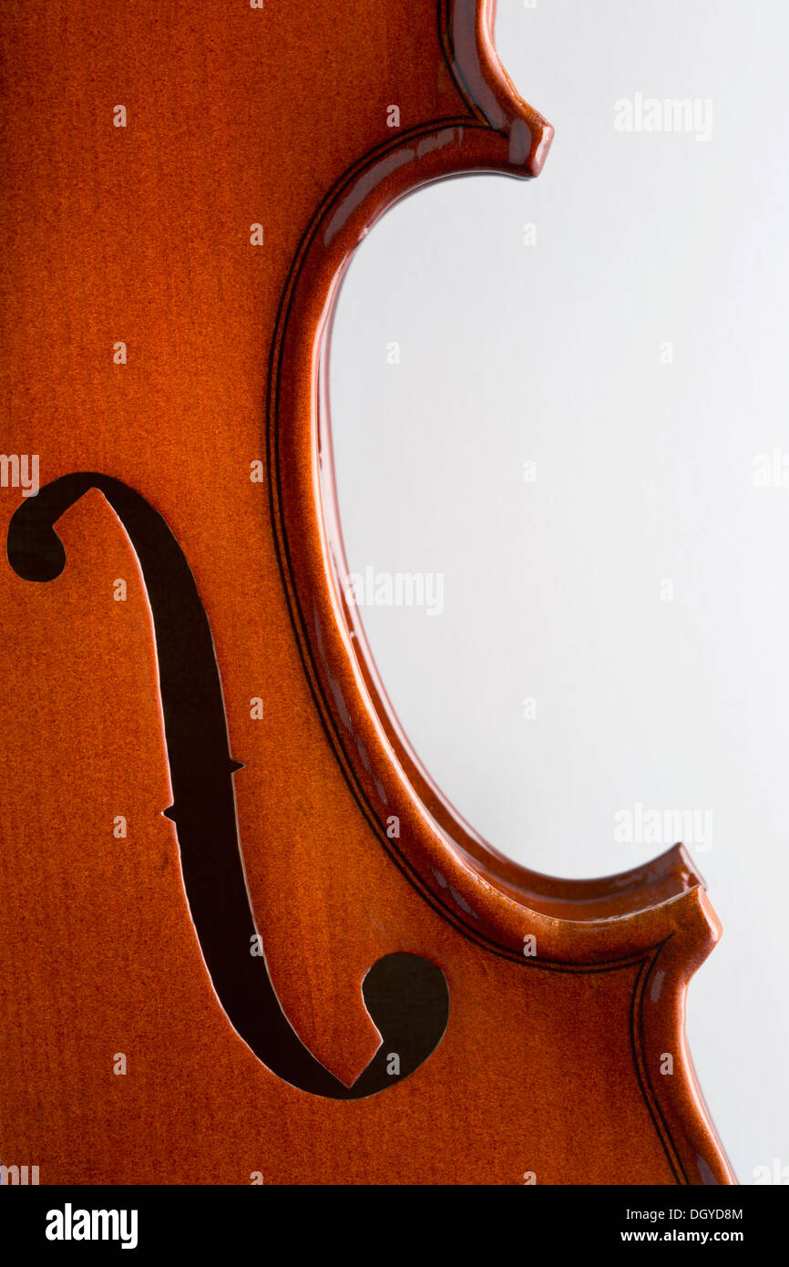 Close-up of a F-Trou sur un violon Banque D'Images