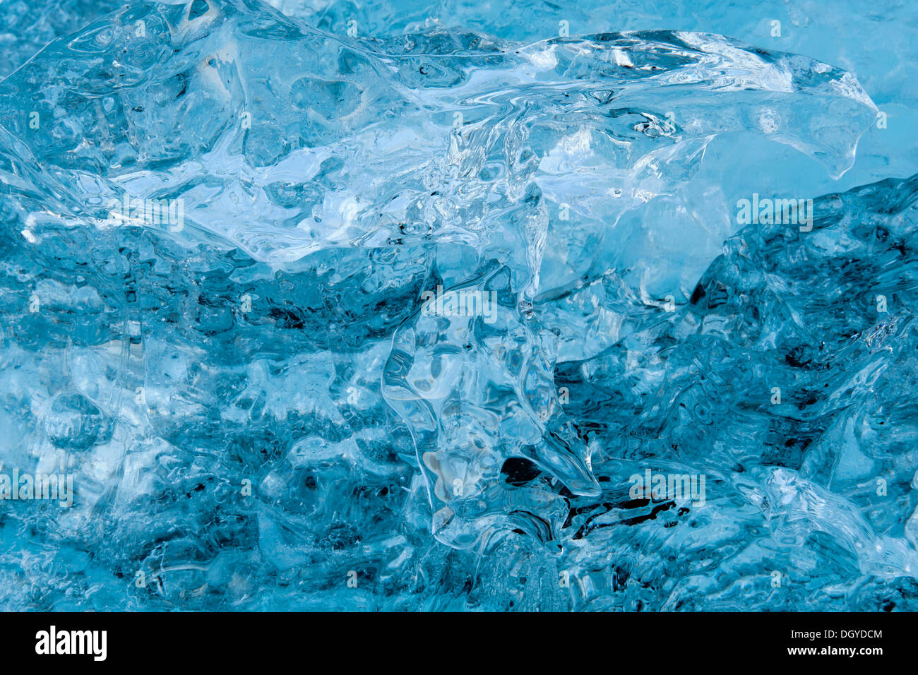 La glace, Joekulsárlón Glacial Lagoon, le sud de l'Islande, Islande, Europe Banque D'Images