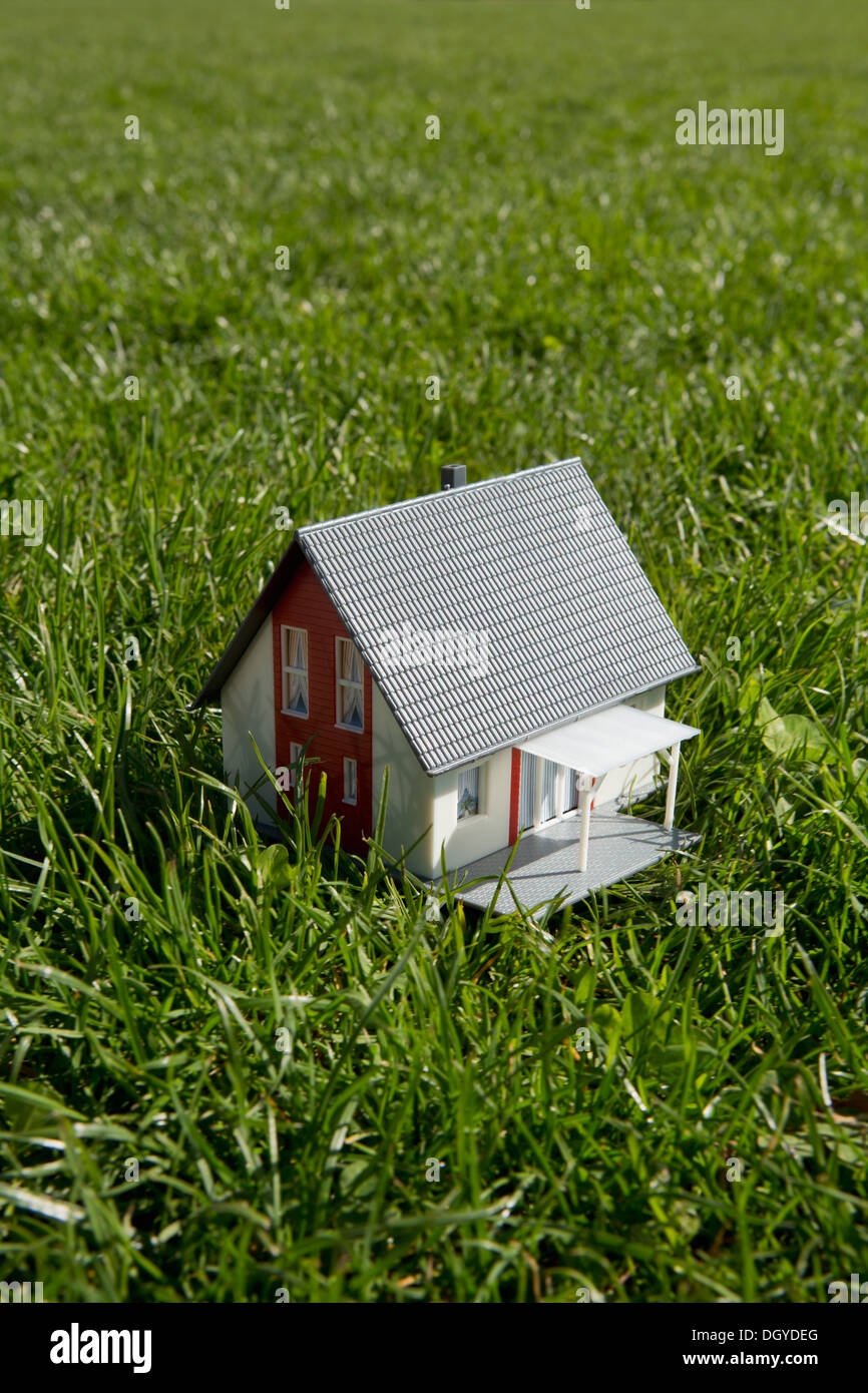 Une miniature house sur une pelouse Banque D'Images